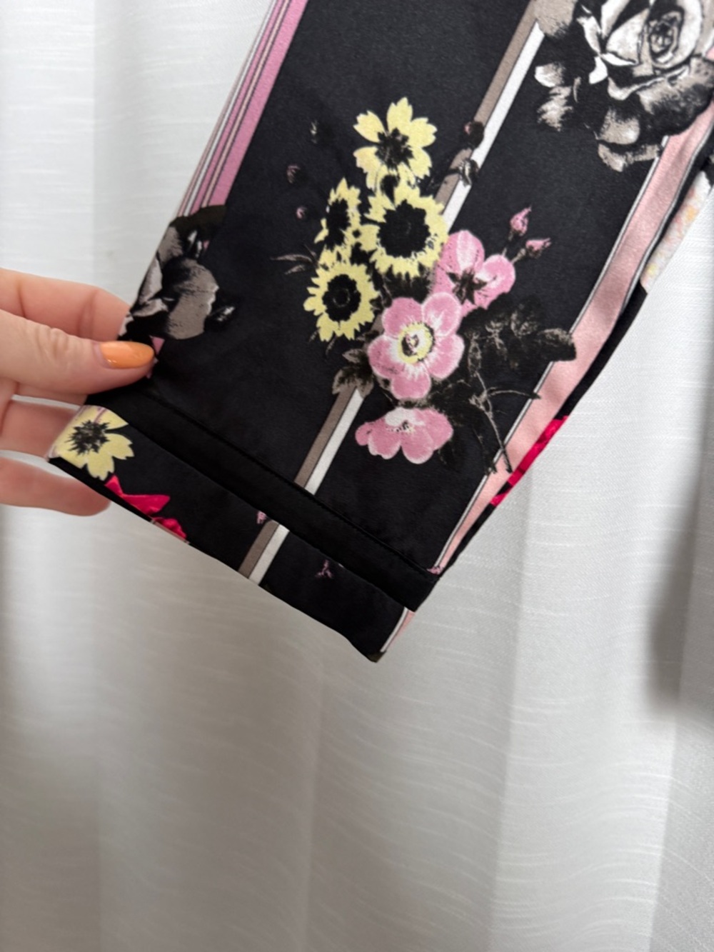 Victoria’s Secret Satin Floral Pajama Set Matching Lounge Set Black | Size S - Picture 10 of 17